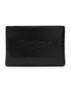Saint Laurent Men's Padded Leather Clutch Bag With Logo In Black