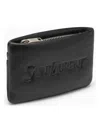 Saint Laurent Black Padded Leather Coin Purse With Logo In Black
