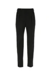 Saint Laurent Button Detailed Straight Leg Trousers In Black