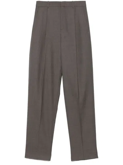 Saint Laurent Tailored High-waisted Trousers In Gray