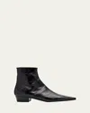 Saint Laurent Men's Paolo 30 Zip Ankle Boots In Black