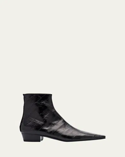 Saint Laurent Men's Paolo 30 Zip Ankle Boots In Black