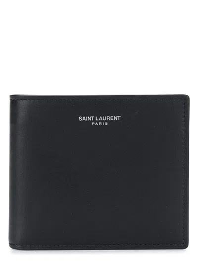 Saint Laurent Men's Paris East/west Wallet In Black