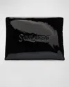 Saint Laurent Men's Patent Leather Pillow Pouch In Nero