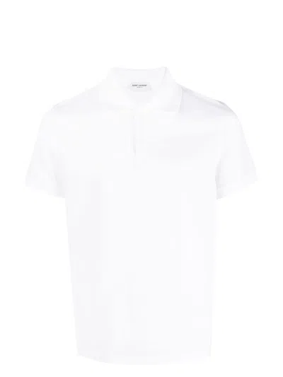 SAINT LAURENT MEN'S PIQUET POLO SHIRT