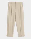 Saint Laurent Men's Pleated Tuxedo Pants In Camel