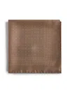 Saint Laurent Men Polka Dot Silk Twill Pocket Square In Brown