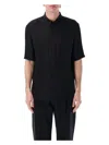 Saint Laurent Polo Bowling Shirt Stripe Cassandra In Black