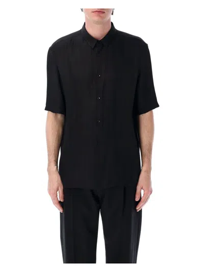 Saint Laurent Men's Polo Bowling Shirt Stripe Cassandra In Black