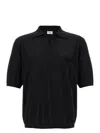 Saint Laurent Black Short Sleeved Wool Polo