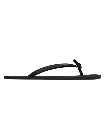 Saint Laurent Thong Strap Flip-flops In Black