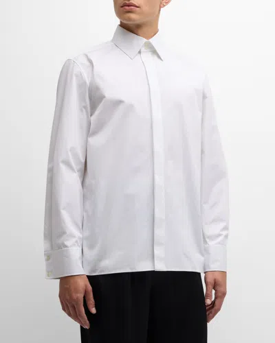 Saint Laurent Men's Poplin Dress Shirt In White