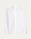 Saint Laurent Straight Hem Buttoned Shirt In White