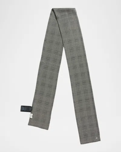Saint Laurent Men's Prince De Galles Silk Check Scarf