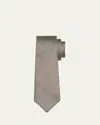 Saint Laurent Men's Prince Of Whales Silk Tie In White Ivor