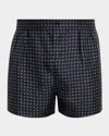 Saint Laurent Men's Printed Pajama Short In Blue