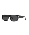 Saint Laurent Men's Rectangle Sunglasses, Sl 689 Ys000575 In Black