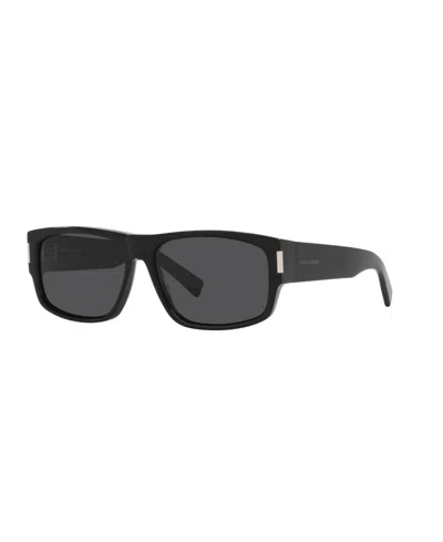 Saint Laurent Men's Rectangle Sunglasses, Sl 689 Ys000575 In Black