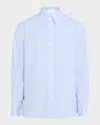 Saint Laurent Blue Striped Shirt In Turchese