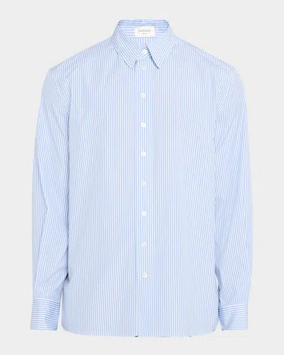 SAINT LAURENT MEN'S RELAXED-FIT COTTON STRIPE SPORT SHIRT