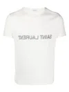 Saint Laurent Reverse Logo T-shirt 'naturel/noir' In White