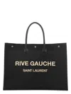 Saint Laurent Women's Rive Gauche Small Tote Bag In Raffia And Leather