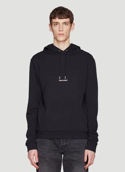 Saint Laurent Hooded Logo Sweatshirt Male Black