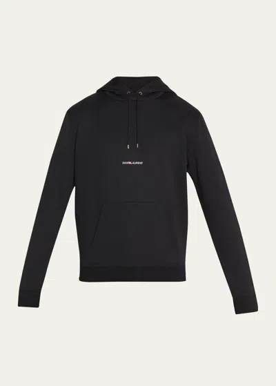 SAINT LAURENT MEN'S RIVE GAUCHE JERSEY HOODIE