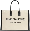Saint Laurent Rive Gauche Printed Tote Bag In Greggio,nero,nero