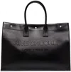 Saint Laurent Men's Rive Gauche Print Tote Bag In Nero