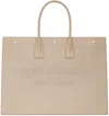 Saint Laurent Rive Gauche Shopper In Sea Salt