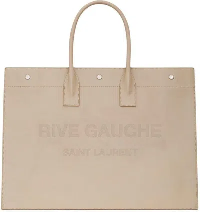 SAINT LAURENT MEN'S RIVE GAUCHE PRINT TOTE BAG