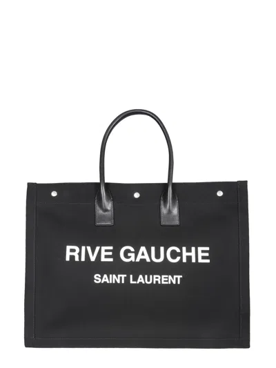 Saint Laurent Men Rive Gauche Tote Bag Large In Black