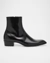 Saint Laurent Ankle Boots With Block Heel And Pointed Toe In Black