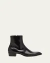 Saint Laurent Ankle Boots With Block Heel And Pointed Toe In Black