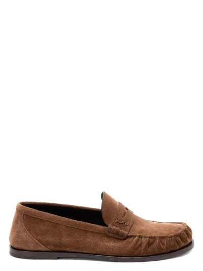 SAINT LAURENT MEN'S RYAN SUEDE LOAFERS