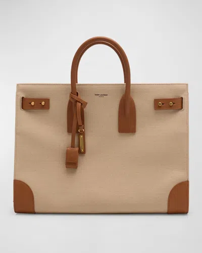 Saint Laurent Large Sac De Jour Bag In Gold Blue