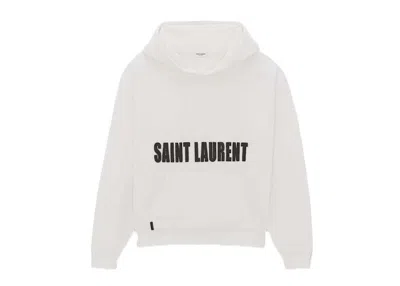 Pre-owned Saint Laurent Men's  Agafay Logo Hoodie In White