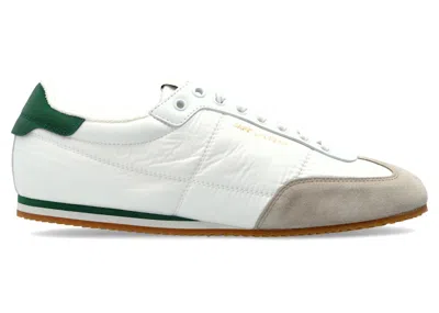 Pre-owned Saint Laurent Men's  Aston Low Green Sneakers In White