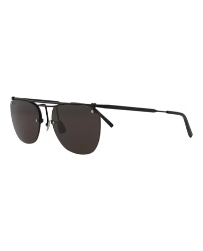 Pre-owned Saint Laurent Men's  Aviator Sunglasses/ (sl60030014318001) (sl600 In Black/black (sl600