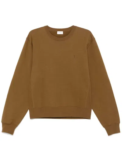 Pre-owned Saint Laurent Men's  Base Sweatshirt In Mordore In Brown