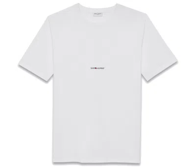 Pre-owned Saint Laurent Men's  Basic Logo T-shirt In White