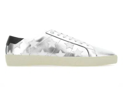 Pre-owned Saint Laurent Men's  Court Classic Sl/06 Sneakers In Black/silver In Multi