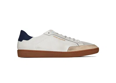 Pre-owned Saint Laurent Men's  Court Classic Sl/10 Optic Sneakers In White