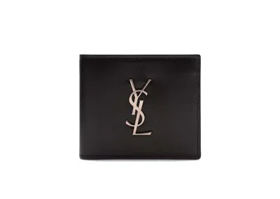 Pre-owned Saint Laurent Men's  East West Bifold Wallet In Black