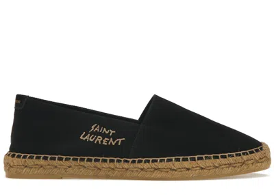 Pre-owned Saint Laurent Men's  Embroidered Espadrilles Sneakers In Black