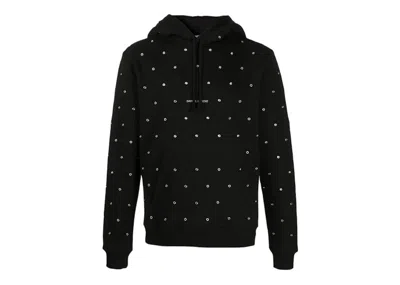 Pre-owned Saint Laurent Men's  Eyelet Basic Logo Hoodie In Black