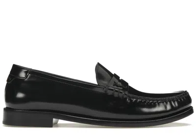 Pre-owned Saint Laurent Men's  Le Loafer Penny Slippers Leather Sneakers In Black