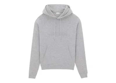 Pre-owned Saint Laurent Men's  Logo Embroidered Hoodie In Grey