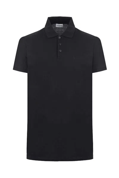 Pre-owned Saint Laurent Men's  Logo Polo Shirt In Black